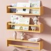 Senjie | Senjie Nursery Book Shelves,15.7 Inch Kids Bookshelf,Wall Book Shelves For Kids Room, Home Decor - Kitchen Spice Rack Set Of 3 - White