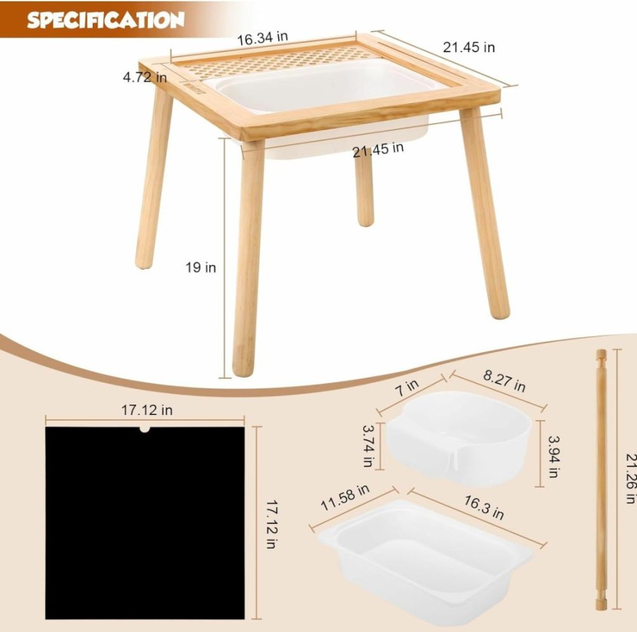 wingyz | Wingyz Sensory Tables For Toddler, Kids Table For Play Study Art Dining Toys Storage, Activity Table With Storage Bins, Children'S Table Gifts For Boys And Girls