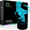 Wiscky | Wiscky Dinosaur Toys 3D Night Light Lamp - Children Kids Gift For Boys, 7 Led Colors Changing Lighting, Touch Usb Charge Table Desk Bedroom Decoration, Cool Gifts Ideas Birthday Xmas For Baby Friends