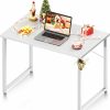 Coleshome | Coleshome 40 Inch Computer Desk, Modern Simple Style Desk For Home Office, Study Student Writing Desk, White