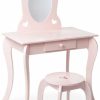 Milliard | Milliard Kids Vanity Set With Mirror And Stool, Beauty Makeup Vanity Table And Chair Set For Toddlers And Kids, Pink