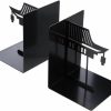 Veemoon | Veemoon 2 Pairs Bookend Black Bookshelf Bookshelves For Kids Book Display Stand Chinese Style Bookshelf Dvds Book Supports Chinese Statue Non Skid Office Partition Plate Vintage Metal