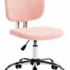 cayglow | Cawglow Small Teddy Velvet Desk Chair For Kids Teen Girls,Pink Study Chair For Boys Girls With Height Adjustable, Swivel Task Student Chairs Study Bedroom(Pink)