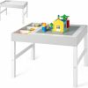 HONEY JOY | Honey Joy Kids Table, 2 In 1 Toddler Wooden Activity Table With Paper Roll, Convertible Building Block Tabletop, 3 Storage Compartments, Children Furniture Set For Daycare, Playroom, Natural