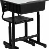 Flash Furniture | Flash Furniture Adjustable Height Student Desk And Chair With Black Pedestal Frame