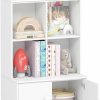 UTEX | Utex Kids Bookshelf And Toy Storage, Toy Storage Organizer Wood, Toddlers Toy Storage Shelf With Doors, Adjustable Shelf, Ideal For Kidsroom, Playroom, Nursery, White