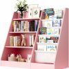 HedoAjim | Gray 4 Tier Kids Wooden Bookshelf, Five Layer Sling Bookcase, Baby Storage Book Rack, Book And Toy Organizer Cabinet, Book Display, For Playroom, Bedroom, Toddler Room, Nursery,Classroom (Gray)