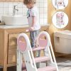 Sephyroth | Sephyroth Toddler Step Stools For Bathroom Sink,Adjustable 3 Step Stools With Handles To 2 Step For Kids Toilet Potty Training,Kitchen Counter Stools Plastic Learning Helper Stool(Yellow)