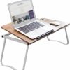 JCYM | Doxpt Computer Desk, Portable Laptop Desk, Reading Rack, Desk, Laptop Desk, Foldable, Wood Color