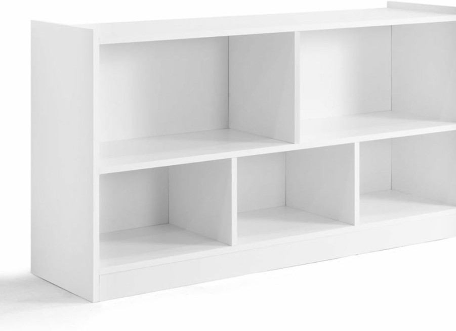 CAPHAUS | Caphaus Toy Storage Organizer With Open Compartments For Kids, 44.1"X11.8"X24.2", White, Toy Organizers And Storage, Storing Books, Toys, For Classroom, Kindergarten, Playroom, Nursery And Bedroom