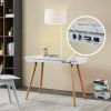 FENLO | Fenlo Future - 39" Modern Desk With Usb-C Charging Station, Mid Century Modern Desk With Fast Charging Usb-A, Usb-C, And Qi Wireless Charging