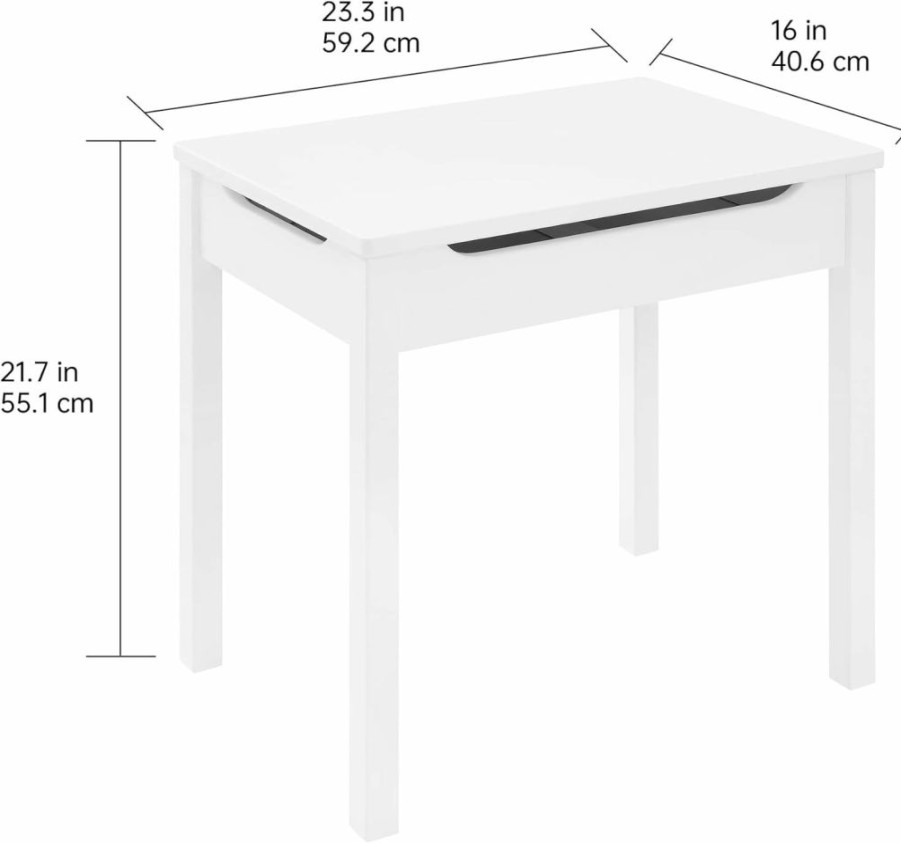 Amazon Basics | Amazon Basics Wood Lift-Top Kids Rectangular Study Desk, White