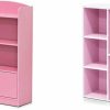 FURINNO | Furinno Lova Bookshelf With Storage Cabinet, 9.49D X 23.82W X 42.28H In, Pink