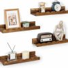 Fun Memories | Fun Memories Picture Ledge Shelf For Wall, 36 Inch Pine Wood Nursery Book Shelves Set Of 2- Wall Book Shelves For Kids Room, Home Decor - Kitchen Spice-Natural