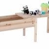 BIRASIL | Birasil Wooden Kids Table, Sand Tables With Folding Lid, Activity Play Sensory Table For Children, Elevated Sand Pit Sandbox For Indoor Outdoor, Natural Wood