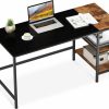 JOISCOPE | Joiscope Home Office Computer Desk,Small Study Writing Desk With Wooden Storage Shelf,2-Tier Industrial Morden Laptop Table With Splice Board,40 Inches(White Finish)