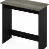 Furinno | Furinno Turn-N-Tube Space Saving Corner Desk, French Oak Grey/Black