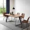 ZckyCine | Zckycine Modern Mid-Century Dining Table Dining Table And Chairs For 6 Rectangular Wooden Dining Table Extendable Dining Table Space-Saving Multifunctional Dining Table (Table+6 Beige Chairs)