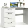 Giantex | Giantex White Computer Desk With 4 Large Drawers, Home Office Laptop Pc Desk, Writing Table, Modern Computer Workstation For Bedroom Study Room