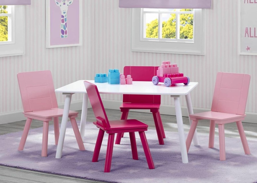 Delta Children | Delta Children Kids Table And Chair Set (4 Chairs Included), Grey/Blue