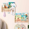 MOFASVIGI | Mofasvigi Nursery Book Shelves,Set Of 2 Floating Bookshelves For Kids Room, 16In Natural Wood Book Shelf Wall Mounted For Baby Teen Boys Girls Bedroom Bathroom Toy And Decor Storage