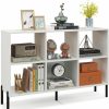 Tangkula | Tangkula 6 Cube Bookshelf, 2-Tier Wood Storage Open Bookcase With Elevated Metal Legs, 5-Position Adjustable Shelf, Anti-Toppling Device, Freestanding Organizer For Home Office (White)