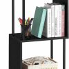 ETELI | Eteli 3 Tier Small Bookshelf Black Book Shelf For Small Spaces S Shaped Bookcase Organizer For Office, Kids, Living Room Bedroom Home Corner