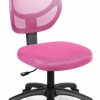 Giantex | Giantex Kids Desk Chair, Low-Back Mesh Children Computer Task Chair With Adjustable Height & Support Lumbar, Upholstered Mesh Swivel Chair For Boys Girls (Pink)