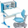 UNICOO | Unicoo - Kids Desk With Chair Set, Height Adjustable Desk For Kids, Multifunctional Kids Study Desk With Bookshelf, And Comfortable Chair (Djz-05-Bl- Blue)