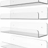 BTSD-home | 4 Pack 15" Clear Acrylic Shelves Display Ledge For Wall Storage, Acrylic Floating Shelves Wall Mounted For Kids Bookshelf, Bedroom, Living Room, Bathroom, Kitchen.