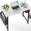 Pamray | Pamray 32 Inch Computer Desk For Small Spaces With Storage Bag, Home Office Work Desk With Headphone Hook, Small Office Desk Study Writing Table