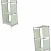 Veemoon | Veemoon 2Pcs Bookshelf Office Book Storage Organizer Modern Storage Rack 4 Tier Shelf Closet Shelves Corner Small Locker Organizer Home Decor Desktop Film Non-Woven Fabric Cupboard Child