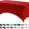 Peomeise | Peomeise 4Ft Spandex Table Cover Rectangular Stretch Spandex Tablecloth (Red,4Ft)