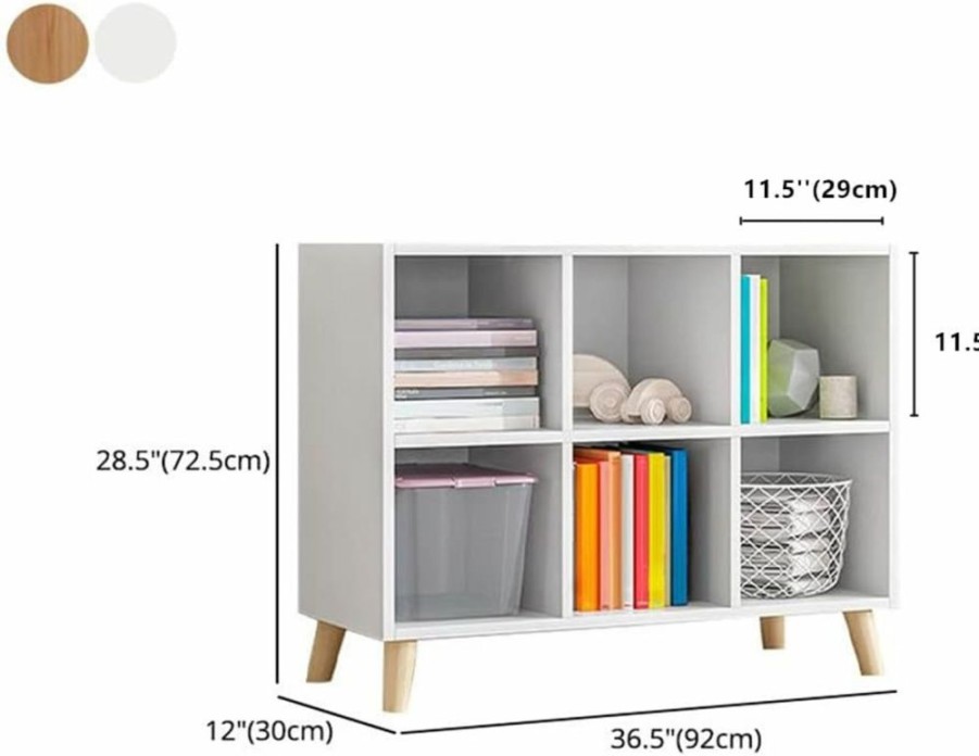 LAKIQ | Lakiq Cube Bookcase Wood Closet Storage Organizer Bookshelf For Study Room Bedroom Living Room Kids Room Toy Storage-Natural,24.4" L X 11.8" W X 28.5" H (4 Cube)