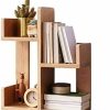 Harmoniza | Harmoniza Solid Wood Bookshelf Nordic Simple Storage Shelf Desk Bookcase,Simple Small Bookshelf With Wooden Desktop