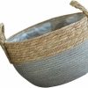 Cabilock | Cabilock Straw Storage Basket Clothes Woven Table Basket Round Bread Basket Wicker Plant Basket Cotton Rope Baby Laundry Basket Woven Plant Pot Gift Basket Toy Basket Cosmetic Child