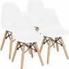 Costzon | Costzon Kids Chair 4 Pcs, Toddler Chair In Mini Dsw Size W/Solid Wood Legs, Wire Steel Base, Curved Backrest, Mid-Century Plastic Study Chair For Children Of 3+, Ideal For Nursery, School & Home Use