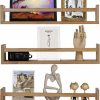 MBYD | Mbyd 36 Inch White Floating Shelves Set Of 3, Wall-Mounted Solid Wood Nursery Book Shelves, Floating Bookshelf, Wall Book Shelf, Kitchen Spice Rack Or Bathroom Organizer, 3 Same Dimensions