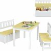 Costzon | Costzon Kids Table And Chair Set, Wood Activity Table With Toy Storage Bench & 2 Chairs For Children Reading, Arts, Crafts, Snack Time, Homework, Playroom, Toddler Table And Chairs (Natural)