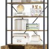 Azheruol | Azheruol Storage Cabinet With 4 Open Shelves, 1 Drawer Cabinet Industrial Display Standing Shelf, Rustic Brown Bookshelf Wooden And Metal Frame Storage Shelf For Bathroom Living Room, Bedroom