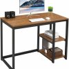 SINPAID | Sinpaid Computer Desk 40 Inches With 2-Tier Shelves Sturdy Home Office Desk With Large Storage Space Modern Gaming Desk Study Writing Laptop Table, White Desk