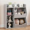 IDEALHOUSE | Idealhouse 5-Cubby Kids Bookshelf And Bookcase For Storage Books And Toys, Toy Storage Organizer For Boys And Girls, Multi Shelf For Playroom, Bedroom, Nursery And Kid'S Room (Grey)