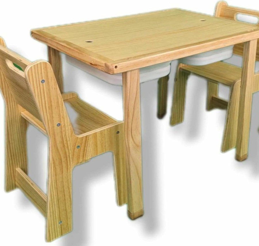 Avenlur | Avenlur Cordia Kids Table And Chair Set - Montessori-Inspired Kids Workbench - With Two Chairs, Two Collapsible Bucket Inserts, And Chalkboard - Baby Activity Table