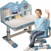 WGLAWL | Kids' Table Chair Sets, Kids' Desks Chair, Children Study Desk Writing Table Computer Workstation With Large Storage Drawer And Bookshelf, Height Adjustable Kids Bedroom Furniture ( Color : Blue )