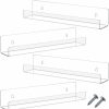 Blulu | Blulu 14 Inch Acrylic Floating Bookshelf, Wall Mounted Shelf, Ledge Book Shelf For Kids Room, Living Room, Office, Bedroom, Bathroom, Kitchen (Clear,6 Packs)