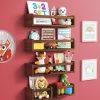 HOMEY PANDA | Homey Panda Floating Nursery Book Shelves For Wall Set: 3 Long 18" + 2 Mini 8" Wall Bookshelf For Kids Nursery Bookshelf, Nursery Wall Decor Kids Book Shelf, Floating Bookshelves For Wall 5-In-1 Brown