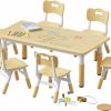 Brelley | Brelley Kids Table And 6 Chairs Set, Height Adjustable Toddler Table And Chair Set, Graffiti Desktop, Classroom/Daycare/Home, Children Multi-Activity Table For Ages 2-8