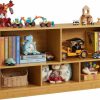 Onirw | Kids Toy Storage Organizer, 5-Section Storage Cabinet For Organizing Books Toys, Wooden Bookshelf Daycare Furniture For School, Classroom Playroom, Nursery, Kindergarten (Natural)