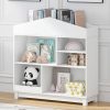 UTEX | Utex Kids Bookshelf, Wooden Children'S Bookcases With Storage, Playhouse Book Shelves Dollhouse Bookcase For Boys And Girls, White