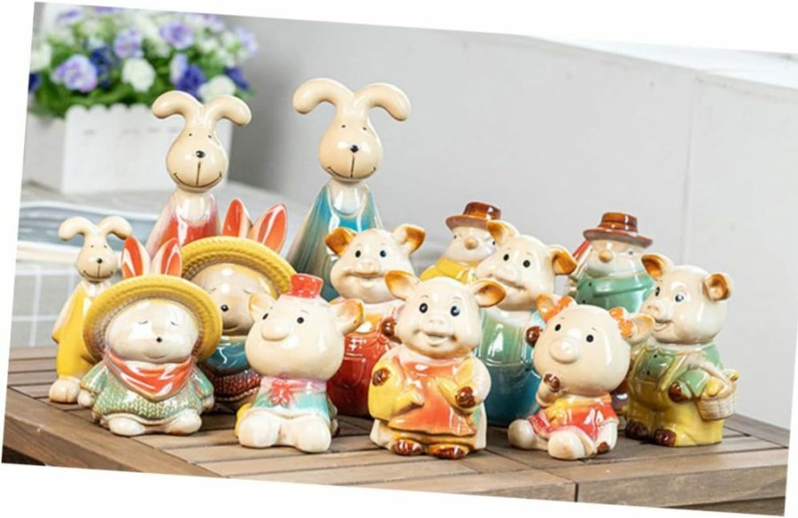 BESTOYARD | Bestoyard 3Pcs Set Bookcase Decor Bookshelf Decoration Friends Gift Friend Gift Keepsake Animal Desktop Decoration Simple Table Crafts Ceramics Decorations Toy Rabbit Child Sculpture